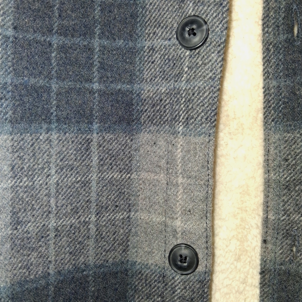MEN'S JACHS NY WOOL BLEND QUILTED SHERPA LINED GRAY PLAID SHIRT JACKET. XL. - Picture 10 of 10